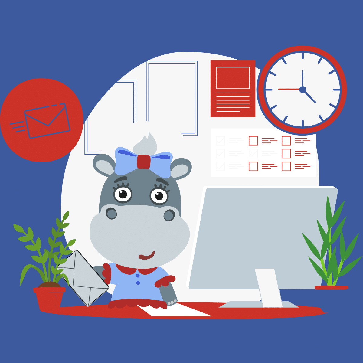 Hippo Pro Email solutions. A happy hippo using our secure email gateway.